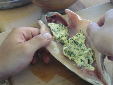 Wachholderbutter in Forelle